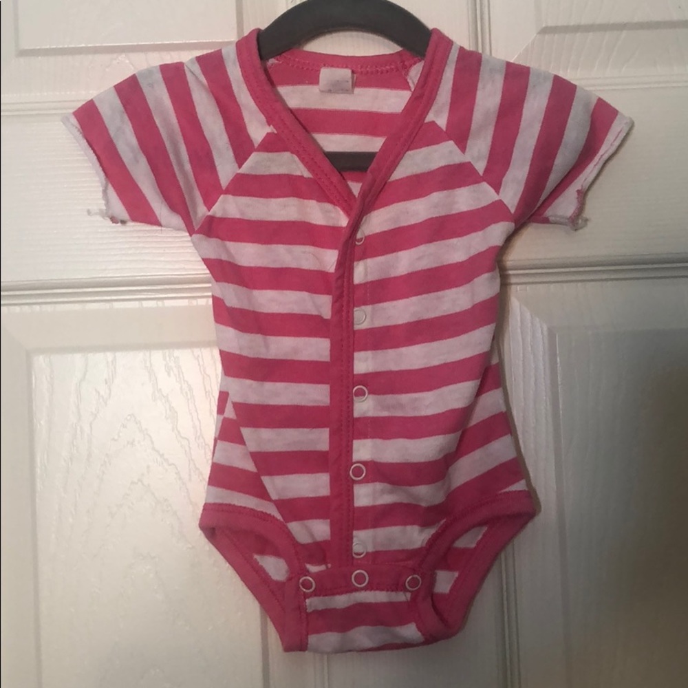 Newborn Pink and White Striped Onesie